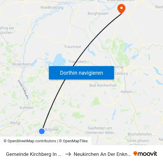 Gemeinde Kirchberg In Tirol to Neukirchen An Der Enknach map