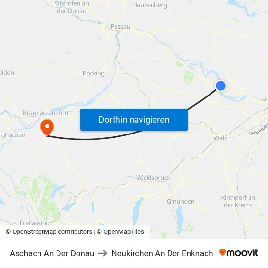 Aschach An Der Donau to Neukirchen An Der Enknach map