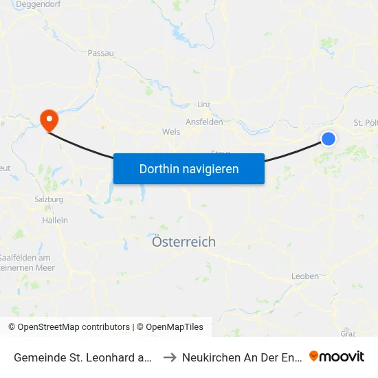 Gemeinde St. Leonhard am Forst to Neukirchen An Der Enknach map