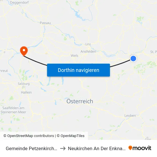 Gemeinde Petzenkirchen to Neukirchen An Der Enknach map