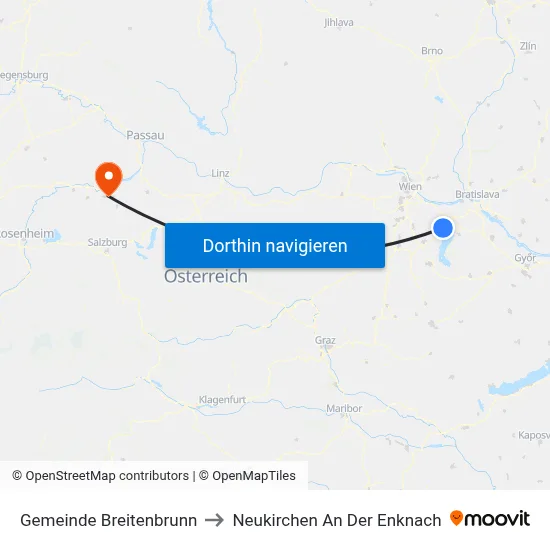 Gemeinde Breitenbrunn to Neukirchen An Der Enknach map