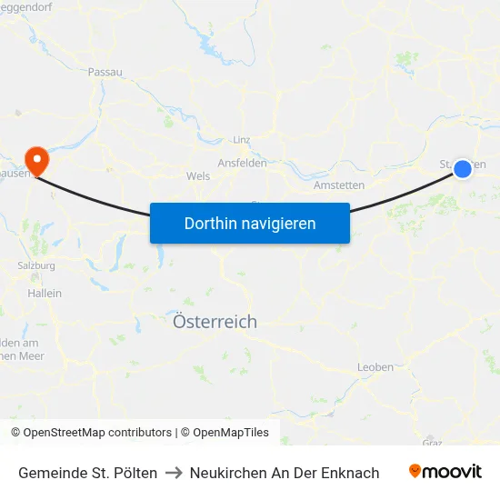 Gemeinde St. Pölten to Neukirchen An Der Enknach map