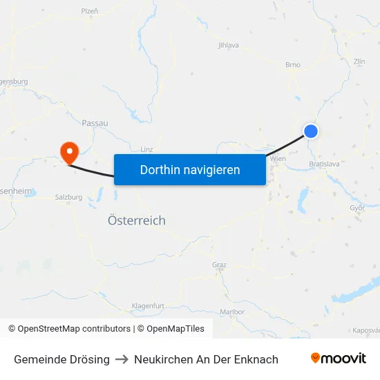 Gemeinde Drösing to Neukirchen An Der Enknach map