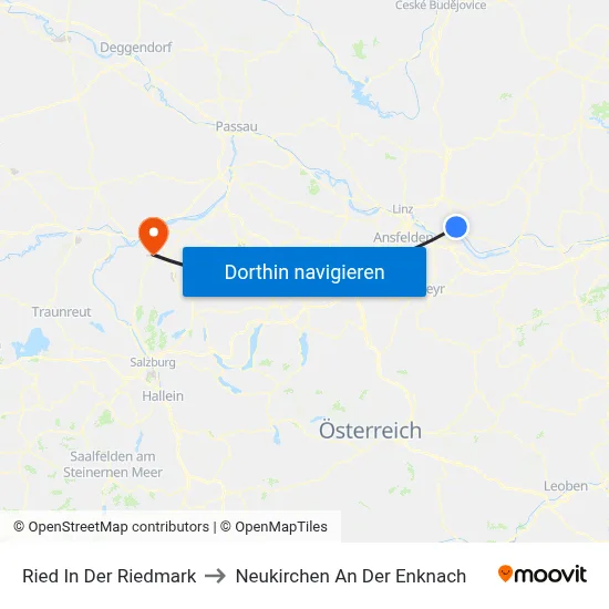 Ried In Der Riedmark to Neukirchen An Der Enknach map