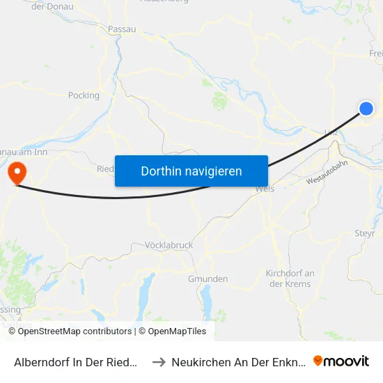 Alberndorf In Der Riedmark to Neukirchen An Der Enknach map