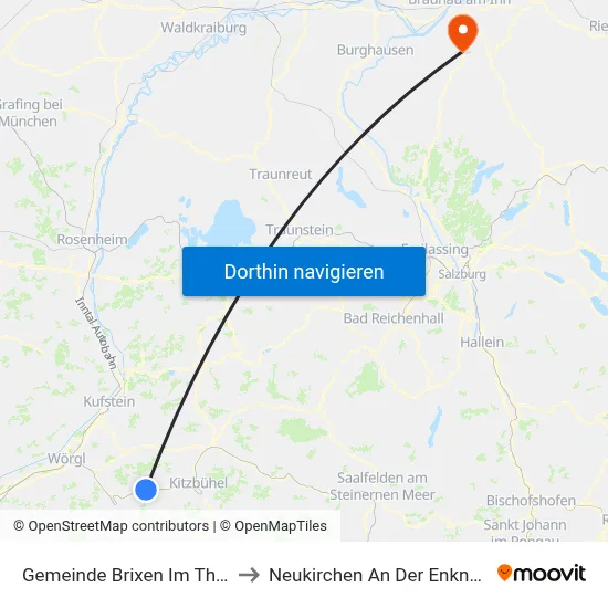 Gemeinde Brixen Im Thale to Neukirchen An Der Enknach map
