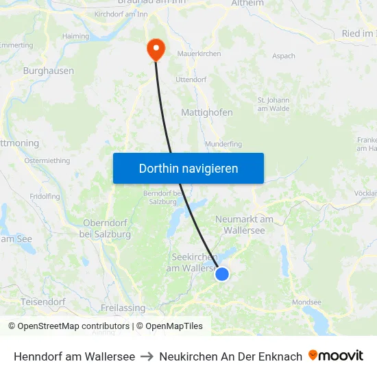 Henndorf am Wallersee to Neukirchen An Der Enknach map