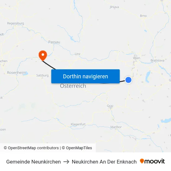 Gemeinde Neunkirchen to Neukirchen An Der Enknach map