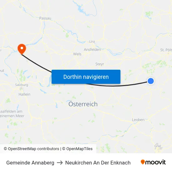Gemeinde Annaberg to Neukirchen An Der Enknach map