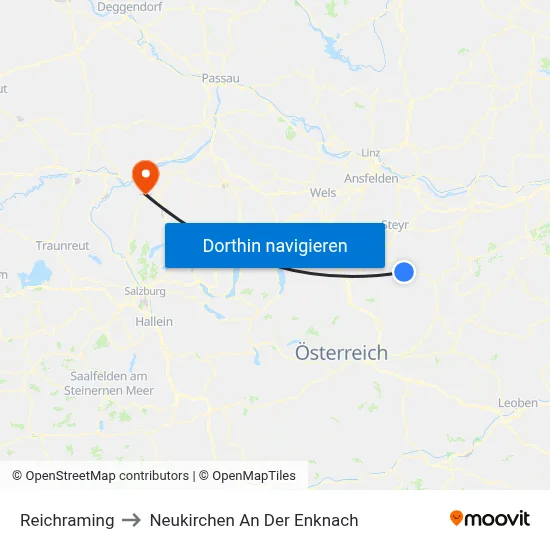 Reichraming to Neukirchen An Der Enknach map