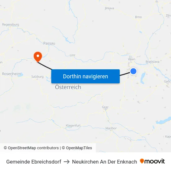 Gemeinde Ebreichsdorf to Neukirchen An Der Enknach map
