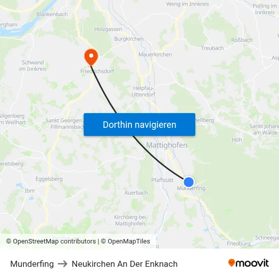 Munderfing to Neukirchen An Der Enknach map