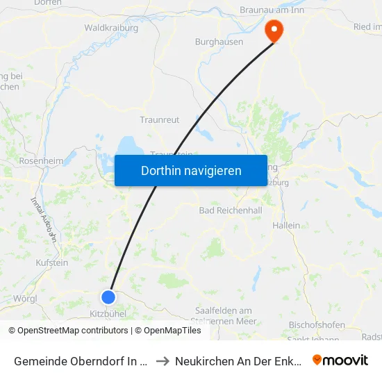 Gemeinde Oberndorf In Tirol to Neukirchen An Der Enknach map