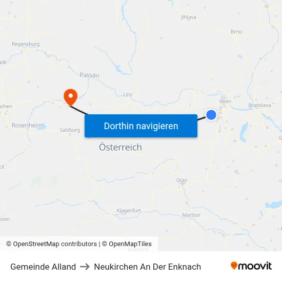Gemeinde Alland to Neukirchen An Der Enknach map