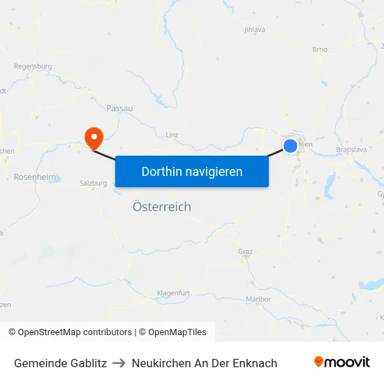 Gemeinde Gablitz to Neukirchen An Der Enknach map