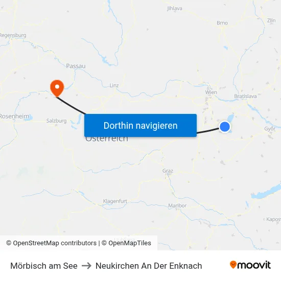 Mörbisch am See to Neukirchen An Der Enknach map