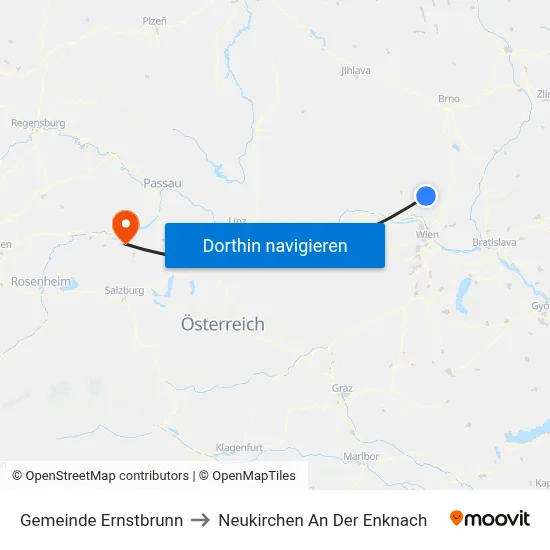 Gemeinde Ernstbrunn to Neukirchen An Der Enknach map