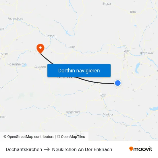 Dechantskirchen to Neukirchen An Der Enknach map