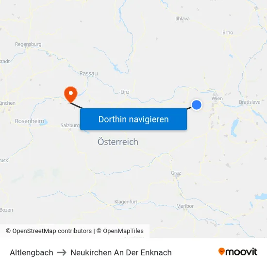 Altlengbach to Neukirchen An Der Enknach map