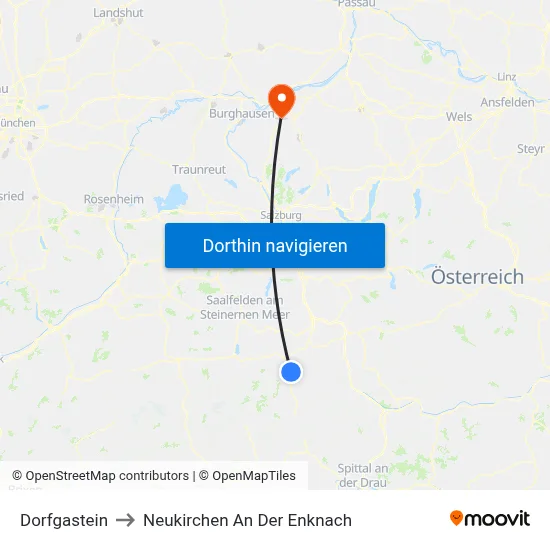 Dorfgastein to Neukirchen An Der Enknach map