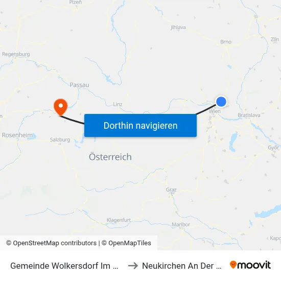 Gemeinde Wolkersdorf Im Weinviertel to Neukirchen An Der Enknach map