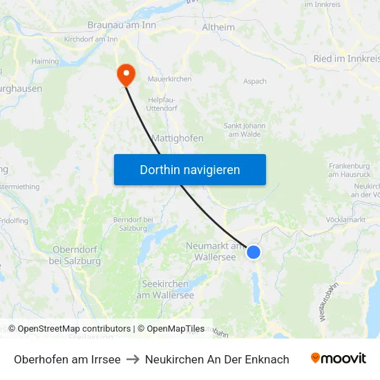 Oberhofen am Irrsee to Neukirchen An Der Enknach map
