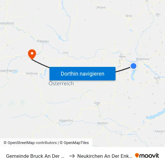 Gemeinde Bruck An Der Leitha to Neukirchen An Der Enknach map