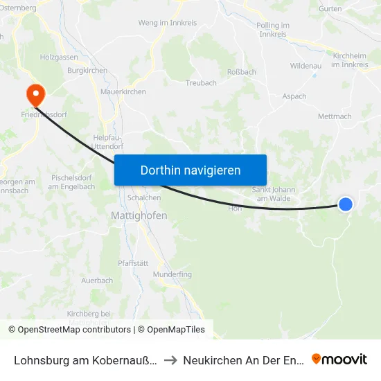 Lohnsburg am Kobernaußerwald to Neukirchen An Der Enknach map