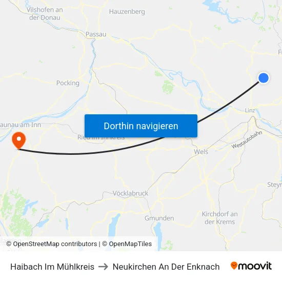 Haibach Im Mühlkreis to Neukirchen An Der Enknach map