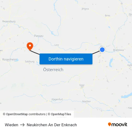 Wieden to Neukirchen An Der Enknach map