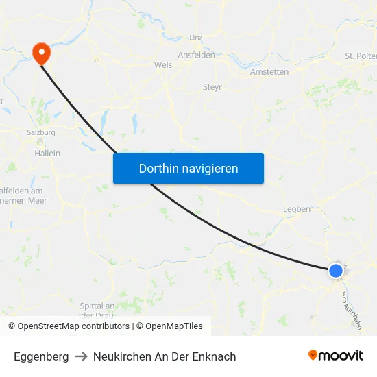 Eggenberg to Neukirchen An Der Enknach map
