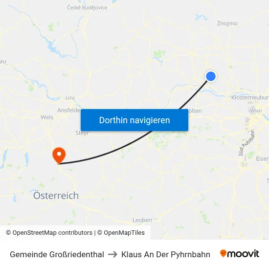 Gemeinde Großriedenthal to Klaus An Der Pyhrnbahn map