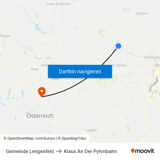 Gemeinde Lengenfeld to Klaus An Der Pyhrnbahn map