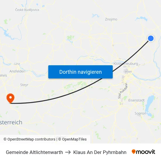Gemeinde Altlichtenwarth to Klaus An Der Pyhrnbahn map