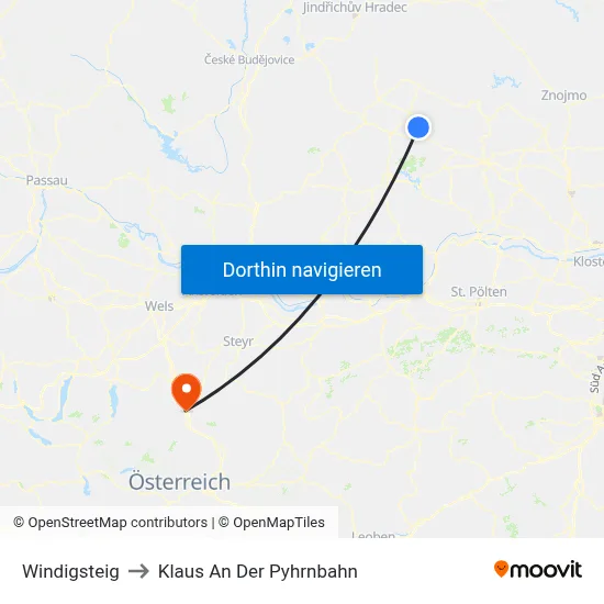Windigsteig to Klaus An Der Pyhrnbahn map