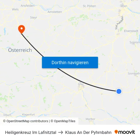 Heiligenkreuz Im Lafnitztal to Klaus An Der Pyhrnbahn map
