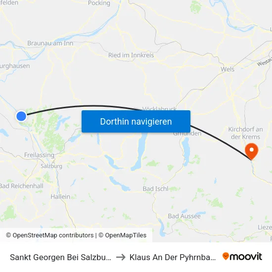 Sankt Georgen Bei Salzburg to Klaus An Der Pyhrnbahn map