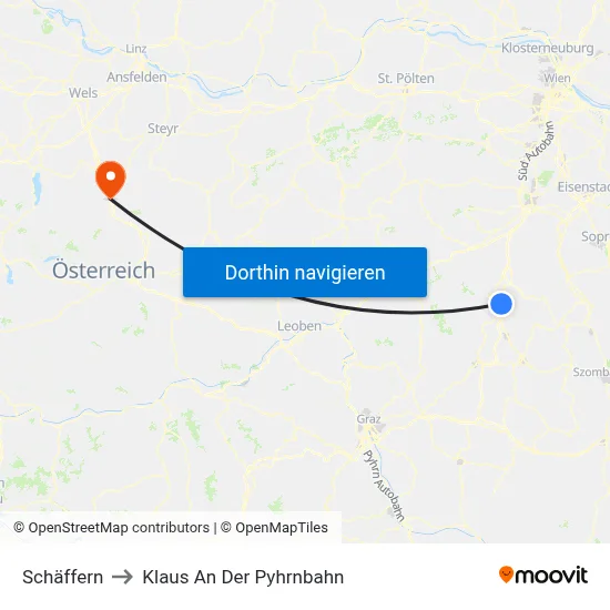 Schäffern to Klaus An Der Pyhrnbahn map