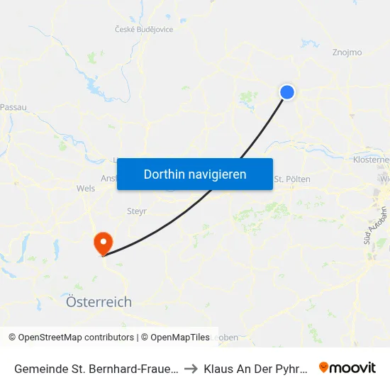 Gemeinde St. Bernhard-Frauenhofen to Klaus An Der Pyhrnbahn map