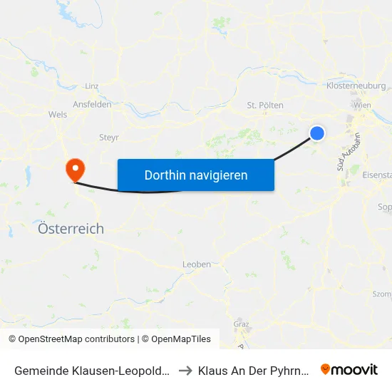 Gemeinde Klausen-Leopoldsdorf to Klaus An Der Pyhrnbahn map