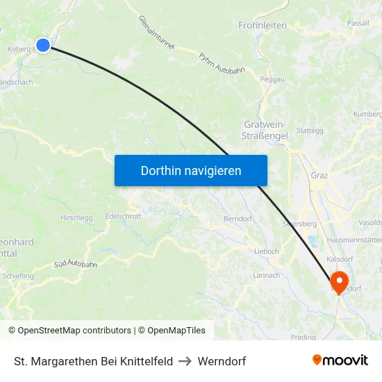St. Margarethen Bei Knittelfeld to Werndorf map