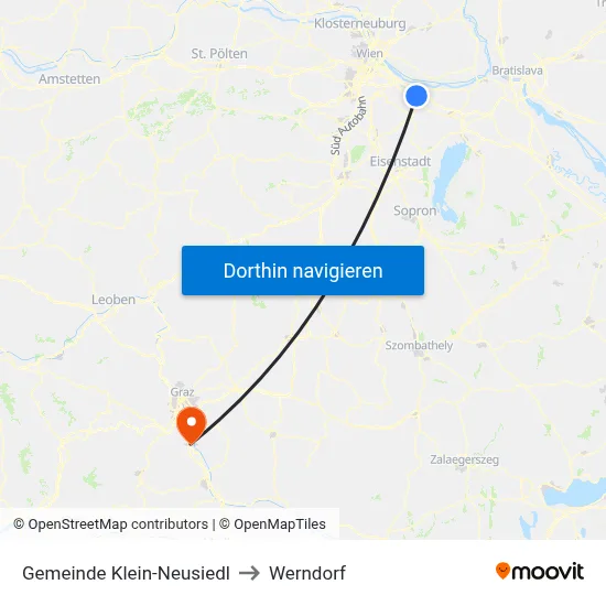 Gemeinde Klein-Neusiedl to Werndorf map