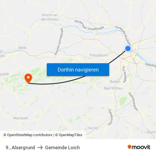 9., Alsergrund to Gemeinde Loich map