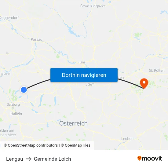 Lengau to Gemeinde Loich map