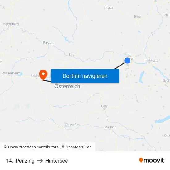 14., Penzing to Hintersee map