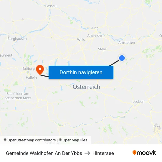 Gemeinde Waidhofen An Der Ybbs to Hintersee map