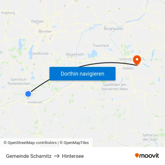 Gemeinde Scharnitz to Hintersee map