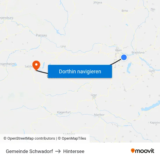 Gemeinde Schwadorf to Hintersee map