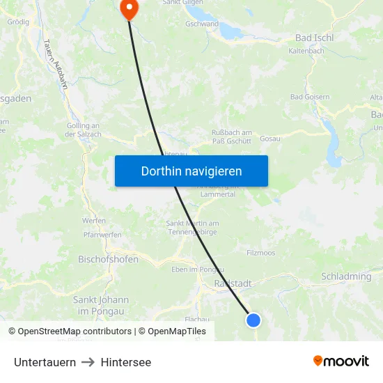 Untertauern to Hintersee map