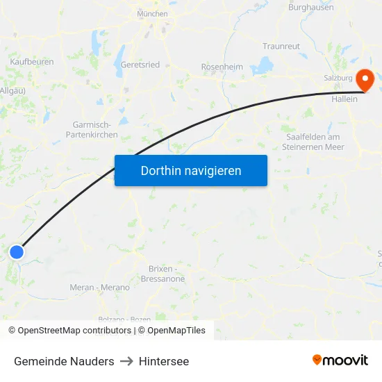 Gemeinde Nauders to Hintersee map